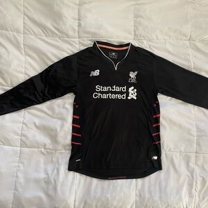 New Balance Black and Red Men's Long Sleeve Jersey